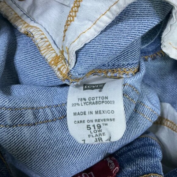 Levi's 519 Vintage Jeans Low Mid Rise Stretch Flare Medium Wash 32 Inseam JR 7 - Picture 8 of 15